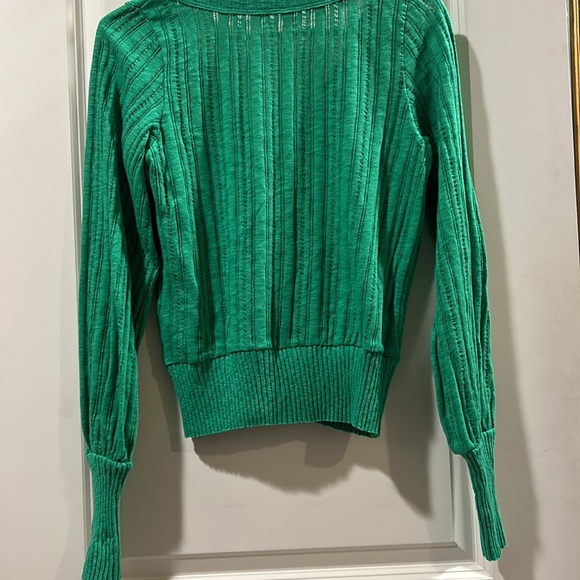 Pete Collection made in America women button down cardigan sweater size S green - Picture 3 of 9